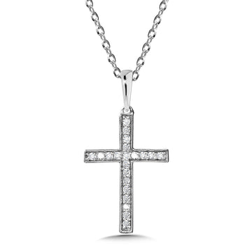 14K White Gold Fashion Cross Pendants